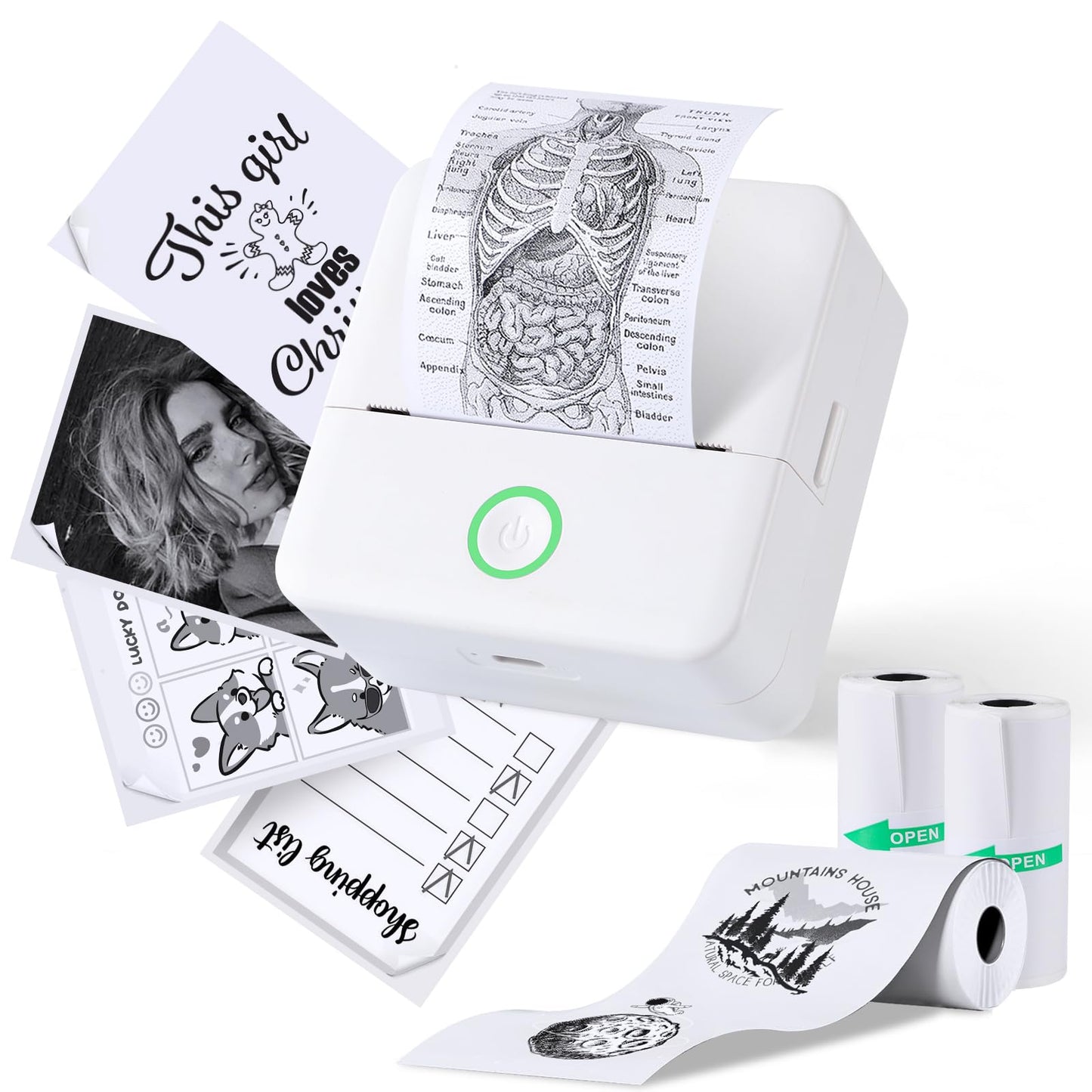 mini printer bluetooth can connect from phone and print pictures