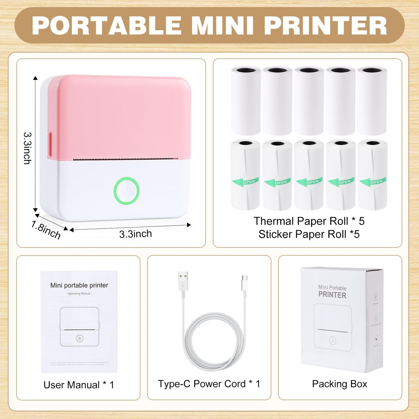 mini printer bluetooth can connect from phone and print pictures
