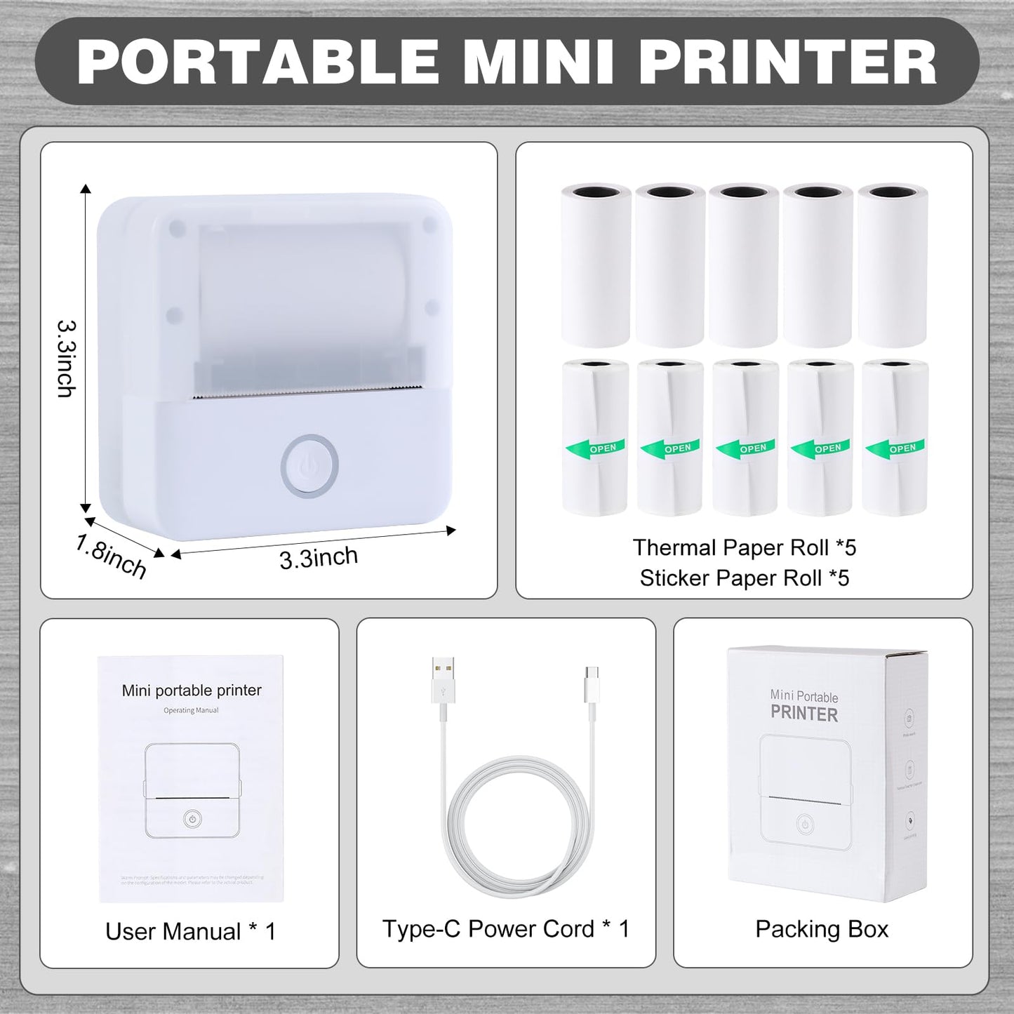 mini printer bluetooth can connect from phone and print pictures