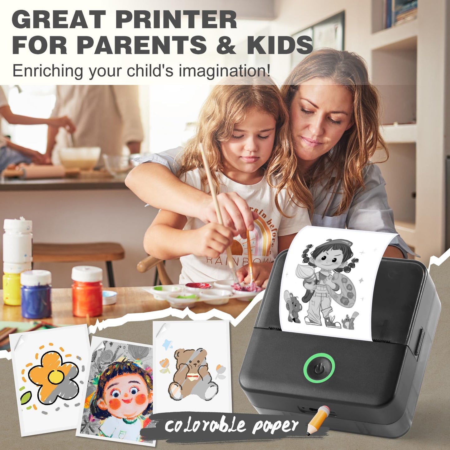 mini printer bluetooth can connect from phone and print pictures