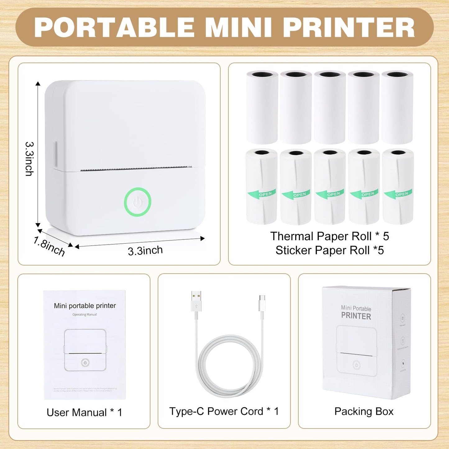 mini printer bluetooth can connect from phone and print pictures