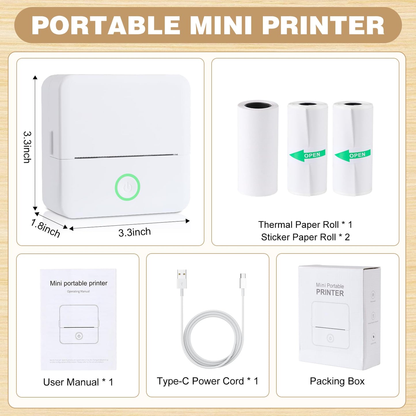 mini printer bluetooth can connect from phone and print pictures