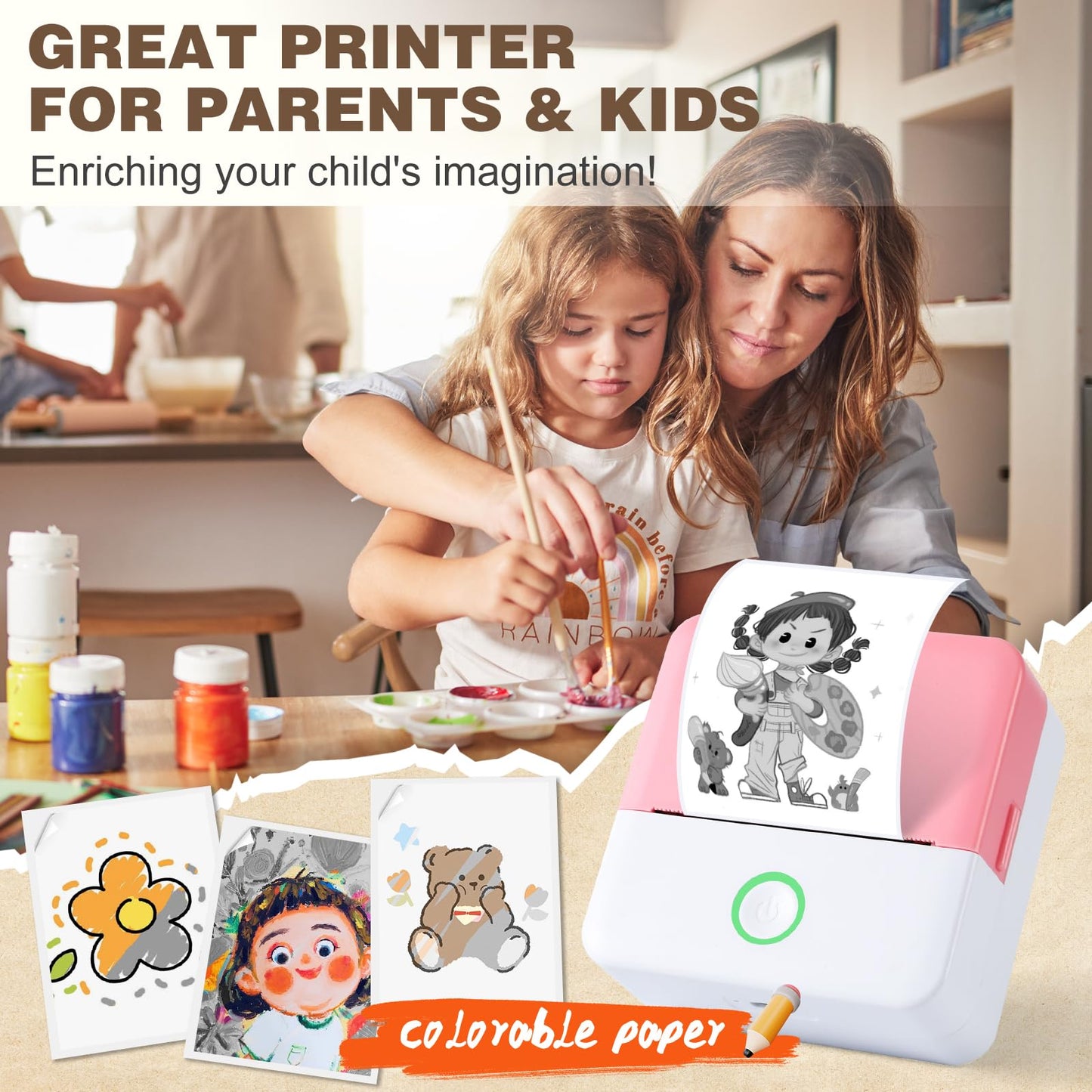 mini printer bluetooth can connect from phone and print pictures