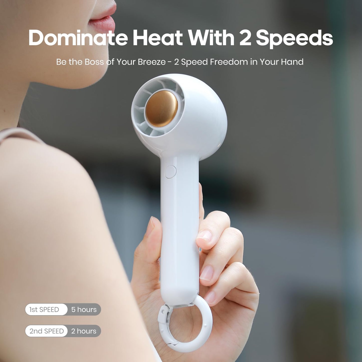 handheld mini fan with ice cooling 4 speeds adjustable personal fan