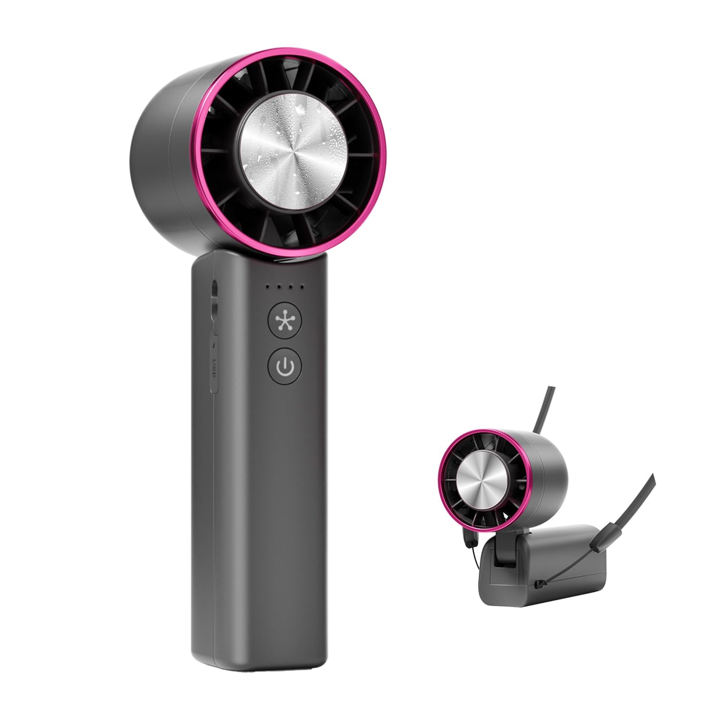 handheld mini fan with ice cooling 4 speeds adjustable personal fan