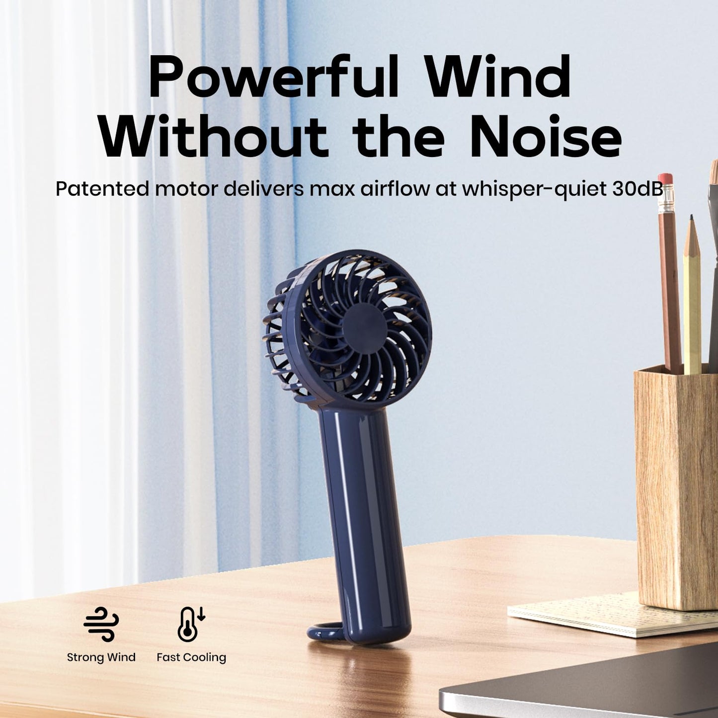 handheld mini fan with ice cooling 4 speeds adjustable personal fan