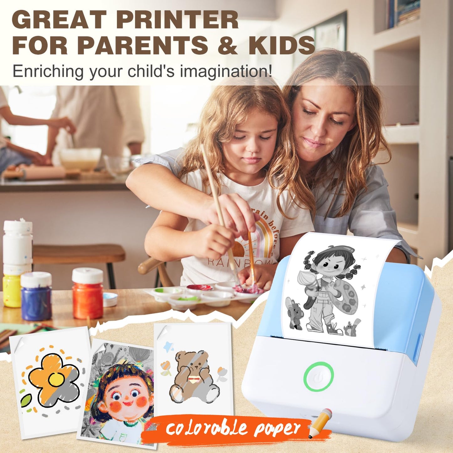 mini printer bluetooth can connect from phone and print pictures