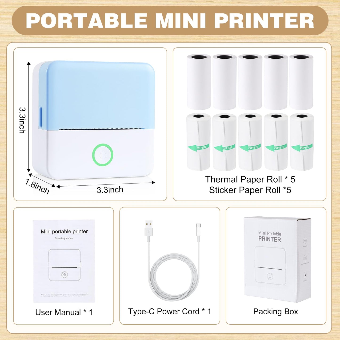 mini printer bluetooth can connect from phone and print pictures
