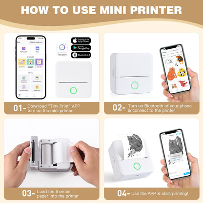 mini printer bluetooth can connect from phone and print pictures