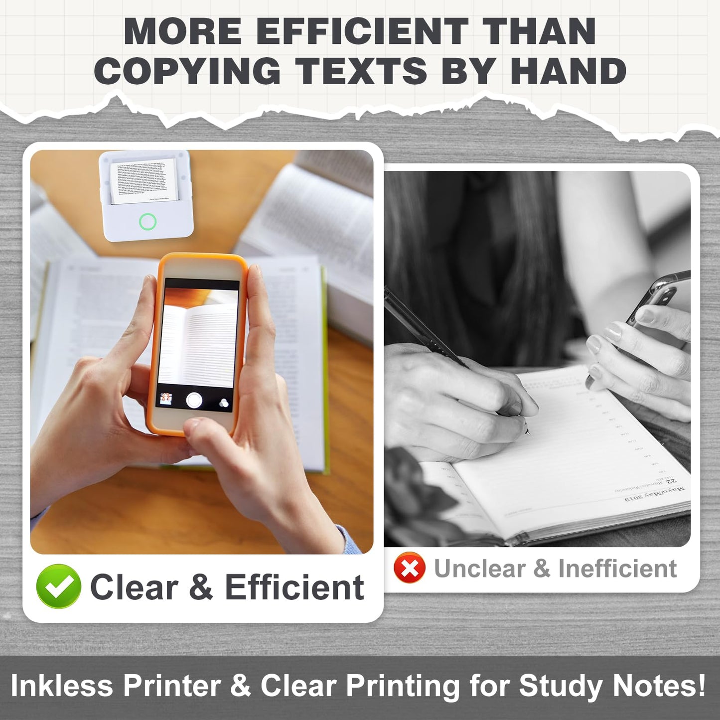 mini printer bluetooth can connect from phone and print pictures