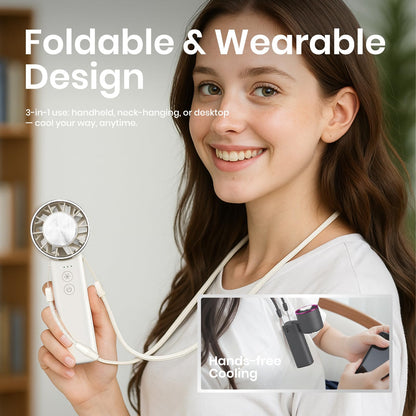 handheld mini fan with ice cooling 4 speeds adjustable personal fan