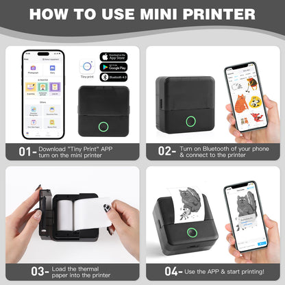mini printer bluetooth can connect from phone and print pictures