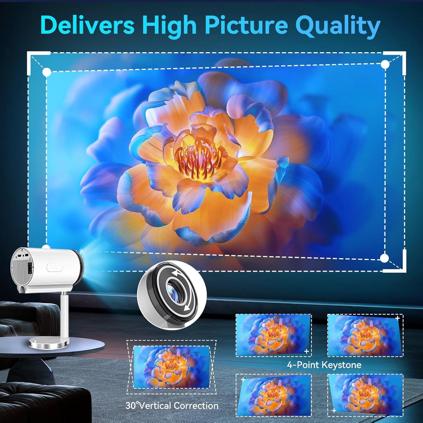 smart mini projecter 1080p 4K for iphone and android